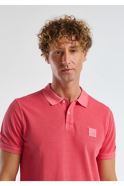 United Colors of Benetton Tricou polo pentru bărbați Coral 100% bumbac organic
