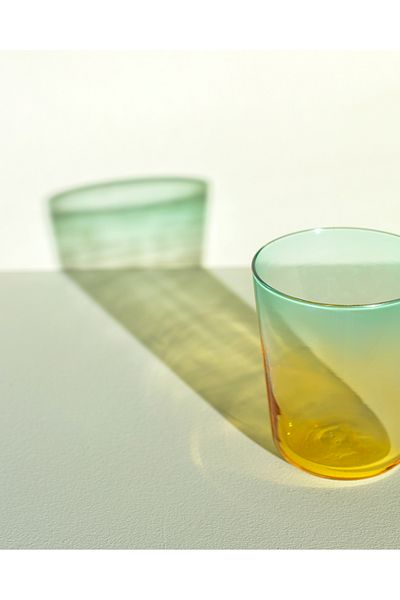 Madame Coco Renard Set of 4 Water Glasses - Orange/Green - 315 ml