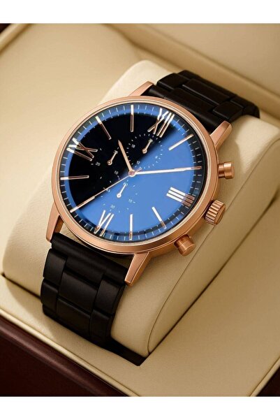 Merand Brand Rose Black Color Special Series Men's Wrist Watch - Bracelet Gift