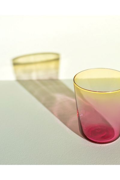 Madame Coco Renard Set of 4 Water Glasses - Yellow/Pink - 315 ml