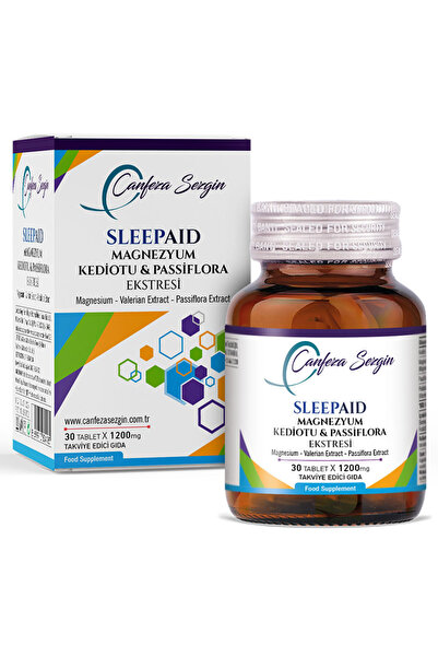 Canfeza Sezgin SLEEPAID 30 Tablet - Magnezyum Bisglisinat & Kediotu (Valeriana Officinalis) & Passiflora (Çarkıfelek Passiflora Incarnata) Ekstresi Kompleksi