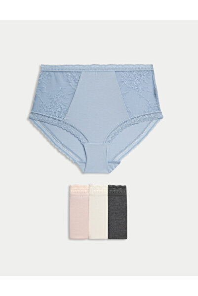 Marks & Spencer 4'lü Dantel Detaylı Full Brief Külot Seti