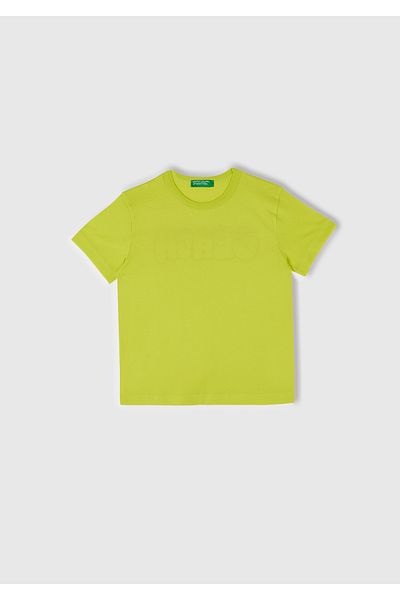 United Colors of Benetton Boy's Green Pineapple Look T-Shirt