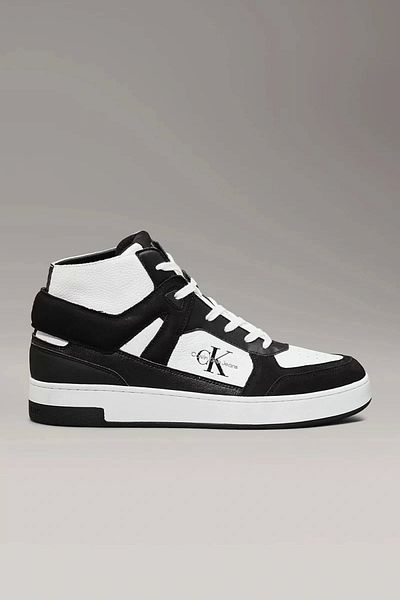 Calvin Klein حذاء رياضي CK Jeans BASKET CUP MID LACEUP أصلي للرجال باللون الأسود YM0YM01109-0GM