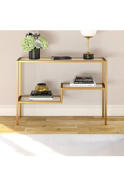 AssuCasa Simple Metal Gold Camlı Dresuar