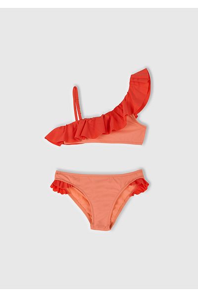 United Colors of Benetton Girl's Baby Ruffle Detailed Adjustable Strap Bikini Set