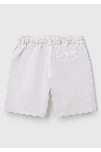 United Colors of Benetton Boy's White Drawstring Bermuda Shorts