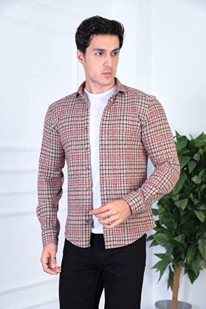 jack carisma Ελαστικό και άνετο ανδρικό καρό ξυλοκόπο - Πλεκτό πουκάμισο με λεπτή εφαρμογή