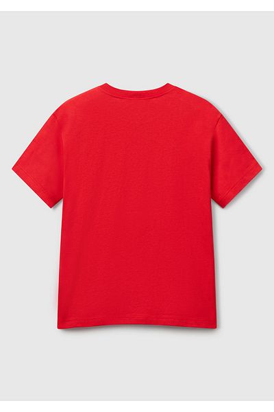 United Colors of Benetton Boy's Red Benetton Logo Printed T-Shirt