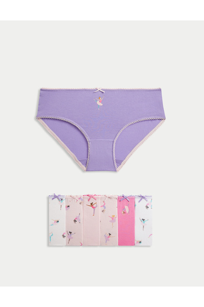 Marks & Spencer 7'li Balerin Desenli Külot (2-12 Yaş)