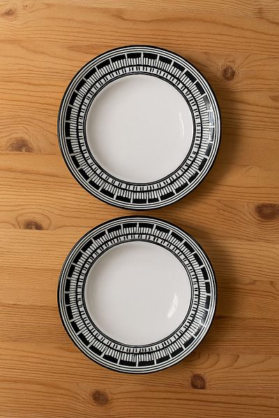 EBUTAY Via Aurelia Series – 27 cm Set of 2 Deep Salad, Pasta and Presentation Porcelain Plates