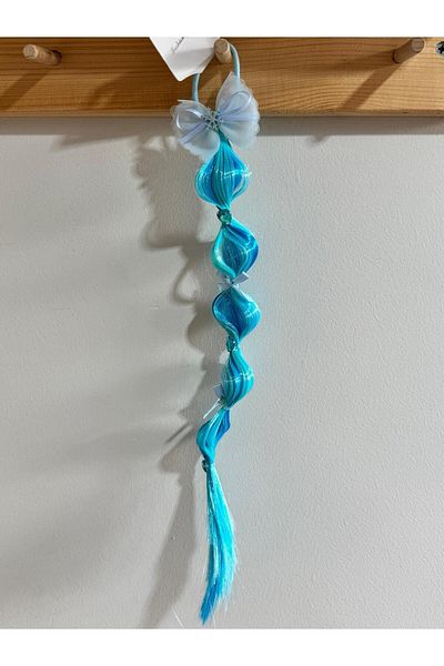 Motebarn Wear Fată Copil Păr Fulg de Nea Elastic Scrunchy Albastru