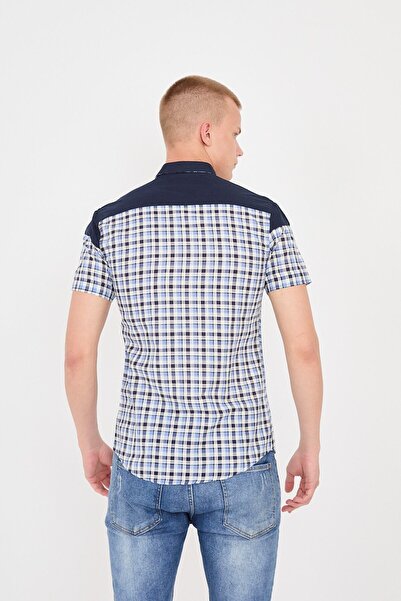 jack carisma Чоловіча сорочка - короткий рукав, картатий візерунок, бавовняна та фламова тканина