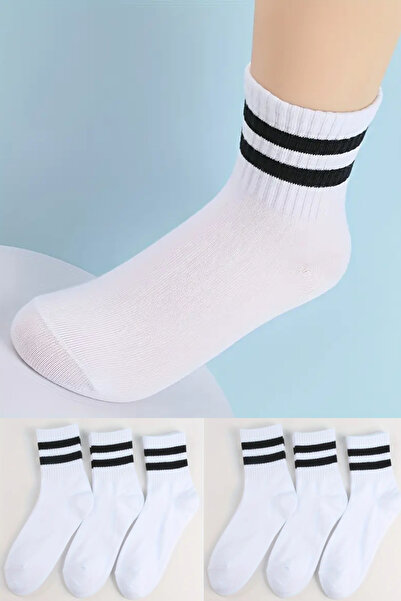 Esinti 6 Ζεύγη Ανδρικά Γυναικεία Καλοκαιρινά Μποτάκια Κάλτσες – Σετ Λεπτές Κάλτσες με Βαμβακερό, Ριγέ Σχέδιο