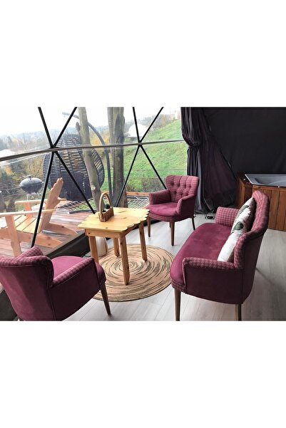 Azra Aksesuar Çay Seti Oturma Grubu Oturma Takımı Iskelet Ahşap Mobilya Takım...