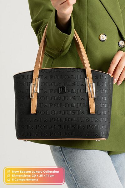 POLOGRAND London Original Just Polo Collection 5 Compartment Luxury Soft Leather Adjustable Cross Strap Shoulder Bag