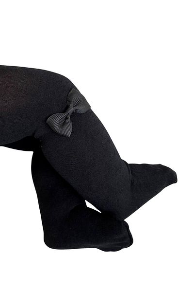 Daymod Black Mycro Baby Pantyhose - Bow Detail