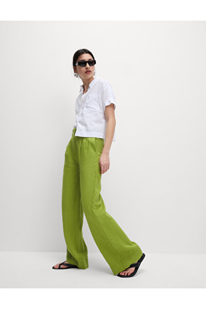 Marks & Spencer Saf Keten Wide Leg Pantolon