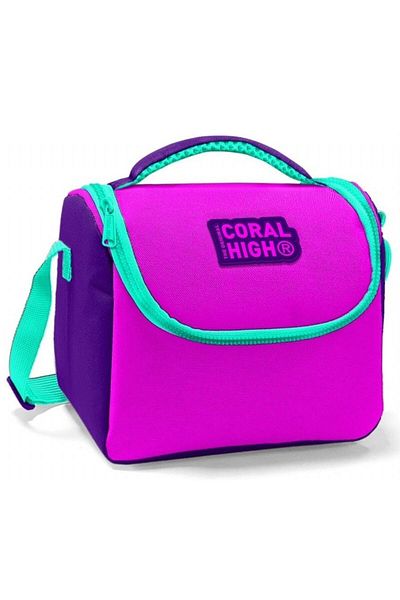 Coral High Geantă de școală și de prânz zilnic pentru fete Purple Pink - Izolată termic