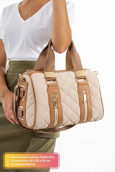 POLOGRAND London Original Just Polo Collection Cylinder Sports Model Quilted Cross Strap Large Size Stylish Shoulder Bag