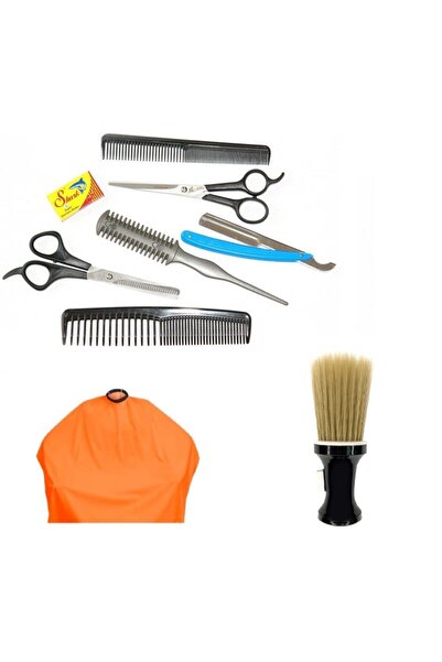 Alfa Set18 6Lı Berber Seti + Ense Fırçası + Penuar