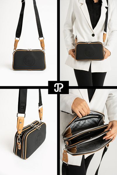 POLOGRAND London Geantă de umăr originală Just Polo Collection, cu 5 compartimente, din piele moale, cu curea încrucișată reglabilă