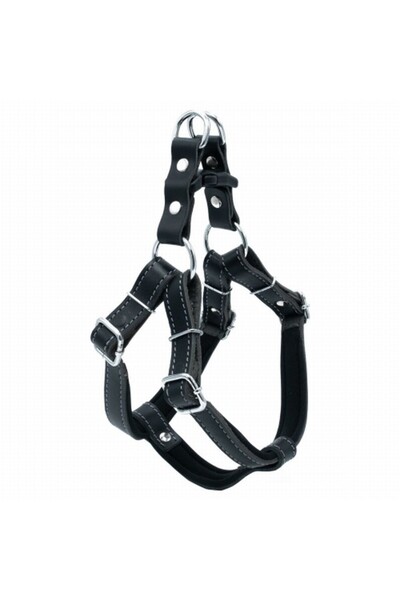 Doggie Konfor Ronin Deri Köpek Göğüs Tasması Siyah 1,5x35 40 Cm