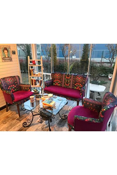 Azra Aksesuar Çay Seti Oturma Grubu Oturma Takımı Iskelet Ahşap Mobilya Takımı Balkon Bahçe Mobilyası