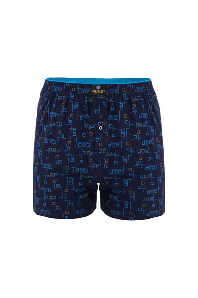 don joy Ανδρικά μπόξερ με 10 σχέδια από βαμβακερό χτενισμένο βαμβάκι με μακρύ κουμπί και ελαστική μέση