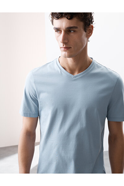 Marks & Spencer Yumuşak Dokulu V Yaka T-Shirt