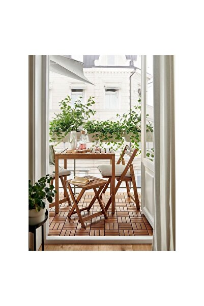 IKEA NÄMMARÖ masa ve sandalye seti, açık kahverengi, kuddarna bej