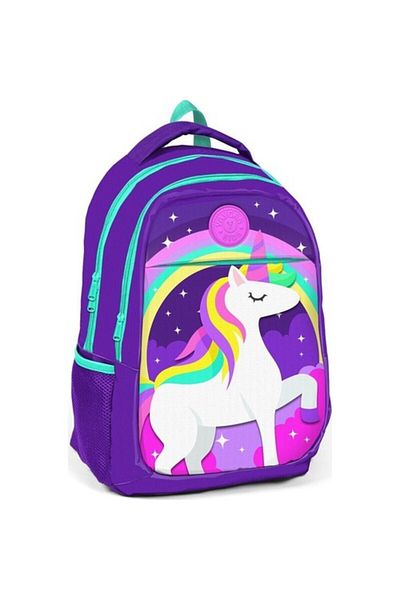 Yaygan Çanta Geantă pentru școală primară și gimnazială pentru copii și fete, cu model de unicorn violet - 14376