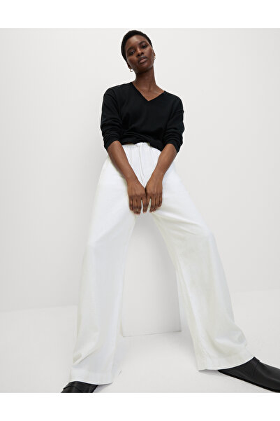 Marks & Spencer Wide Leg Keten Pantolon