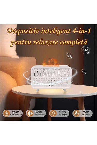 INNOVIO Difuzor Aromaterapie cu Sunete din Natura INNOVIO®, 3 Intensitati de Lumina, Bluetooth,Temporizator