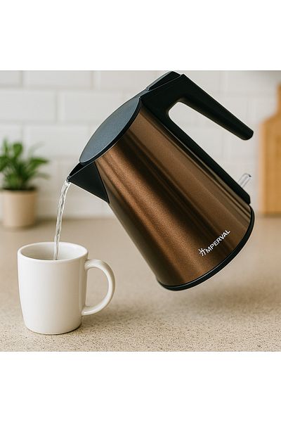Imperial ELECTRIC KETTLE DOUBLE WALL , 1.2L , 1000-1200W , BROWN