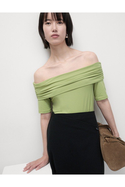Marks & Spencer Bardot Yaka Regular Fit Bluz