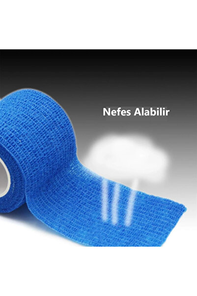 Dedeks Elastik Kendinden Yapışkanlı Koban Bandaj Mavi Renkli Yapışan Coban 12 Adet