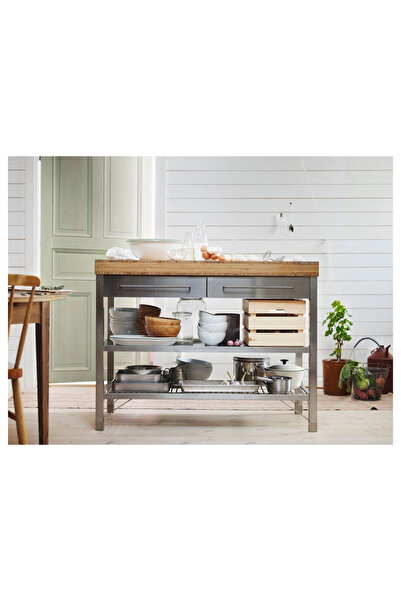 IKEA Rımforsa Çalışma Tezgahı Paslanmaz Çelik 120x63,5x92 Cm