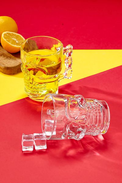 Espas Home Skull Shaped Beer Glass with Handle - 2 Pieces / 2X350 ml