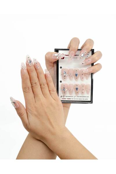 Takma Takma M Beden 10'lu Pembe Uzun Badem TT1012 Tekrar Kullanılabilir Prote...