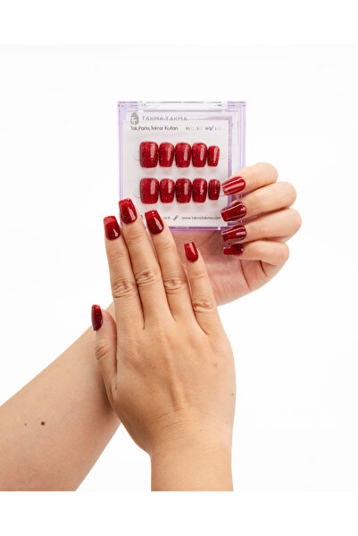 Takma Takma M Beden 10'lu Kırmızı Kısa Balerin TT1242 Tekrar Kullanılabilir P...