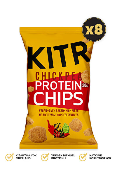 KITR 8'li Acı Biber Ve Lime Çeşnili Yüksek Proteinli Nohut Cipsi 8x50g