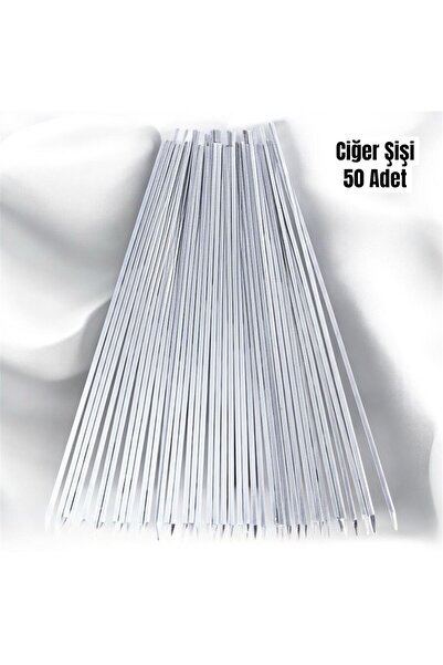 YILMAZNARGİLE Ciğer Şişi 50 Adet 55 cm ,Et Mangal Yassı şiş (uzunluk 55 cm ),...