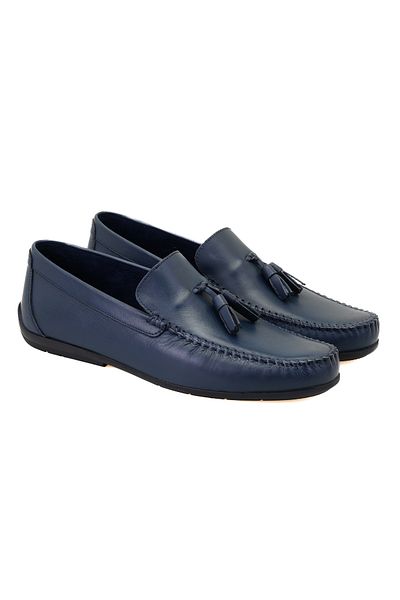 Desa Ανδρικό δερμάτινο loafer Cralar Navy Blue