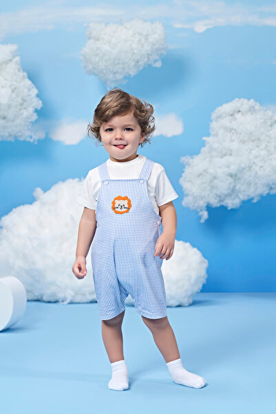 Miny Center Gingham Baby Boy Rompers Set of Two