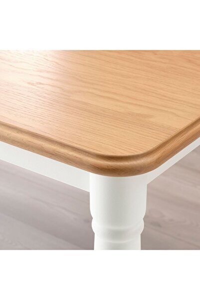 IKEA DANDERYD yemek masası, beyaz-meşe kaplama, 180x90 cm, 6-8 kişilik