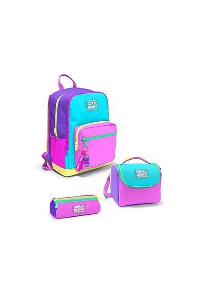 Coral High Multicolored 3-Piece School Bag Set Set23676