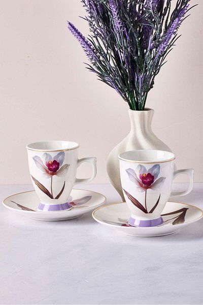 Perotti Bougainvillea 4-Piece Porcelain Coffee Set for 2