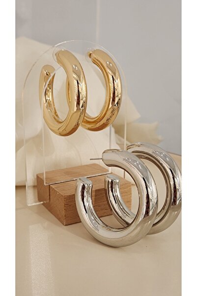 Momos Kalın Büyük Çelik Halka Küpe