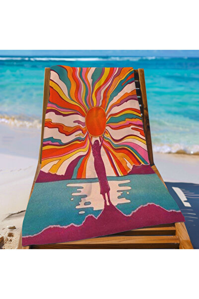 Piloji منشفة الشاطئ ذات الطراز القديم |   تصميم مغرٍ وملمس ناعم - 75x150 سم